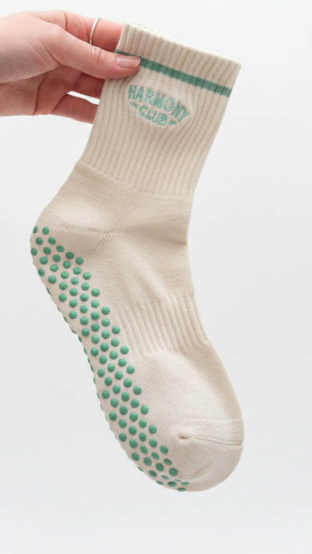 Cream Signature Crew Grip Sock Pre-Order