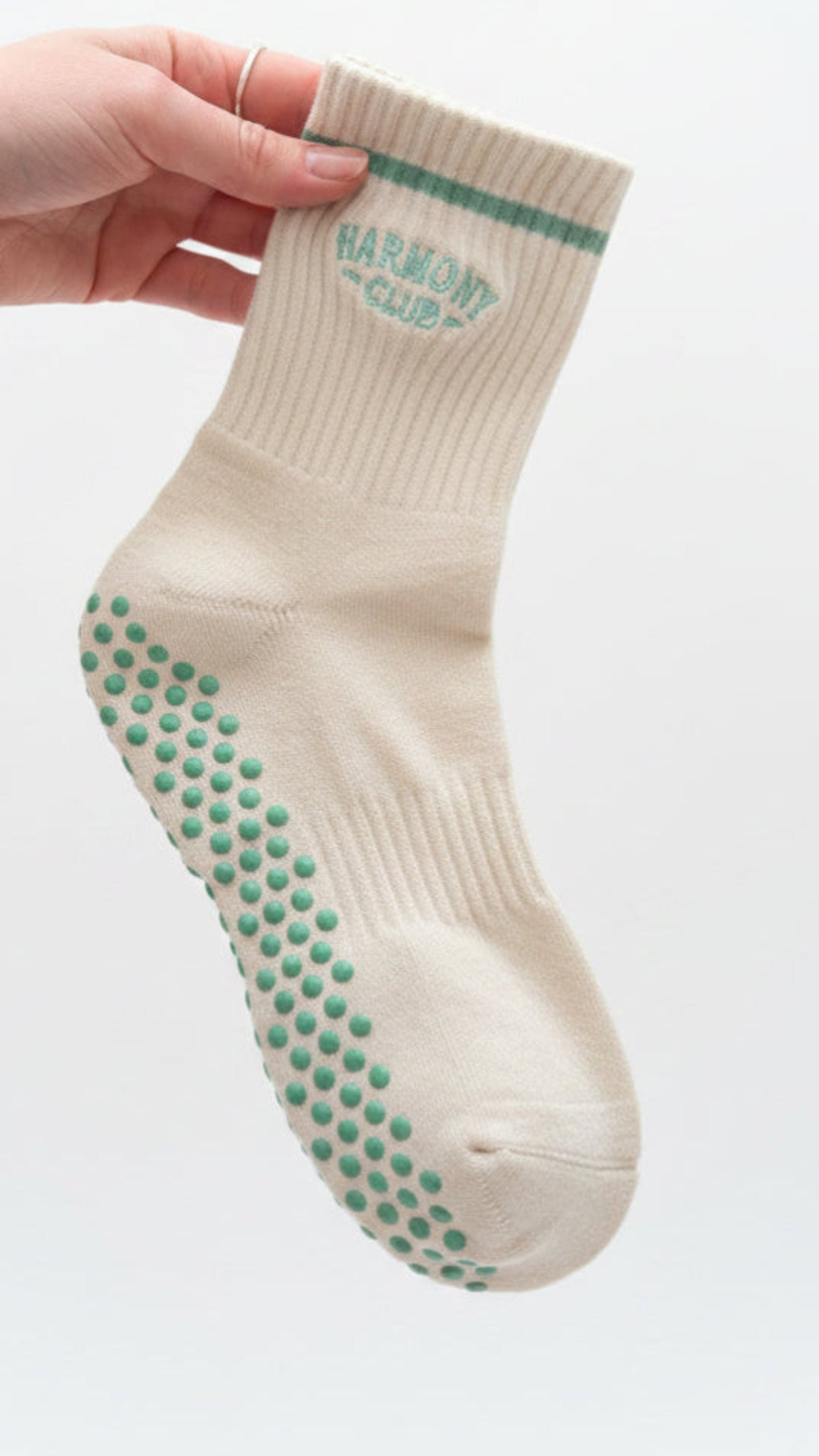 Cream Signature Crew Grip Sock Pre-Order
